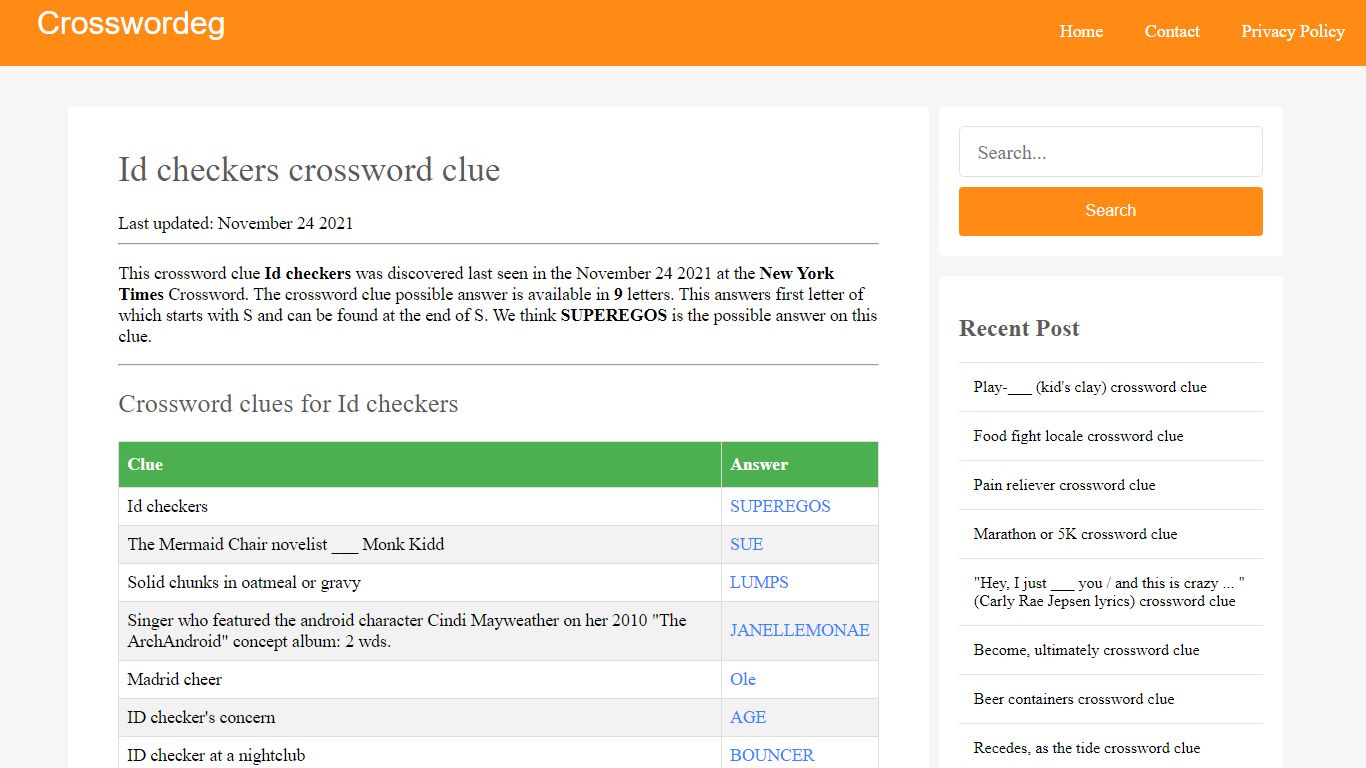 Id checkers Crossword Clue Answers, Crossword Solver